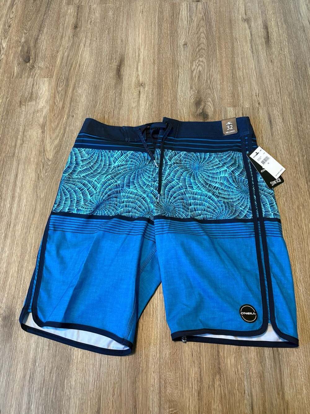 O'Neill Faction Mid-Length Boardshorts Men 32 Blue Cobalt Stretch NWT SP8106110X